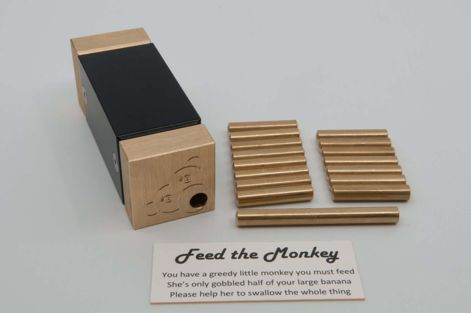 Feed The Monkey Puzzle by two brass monkeys Metal Puzzle Tips